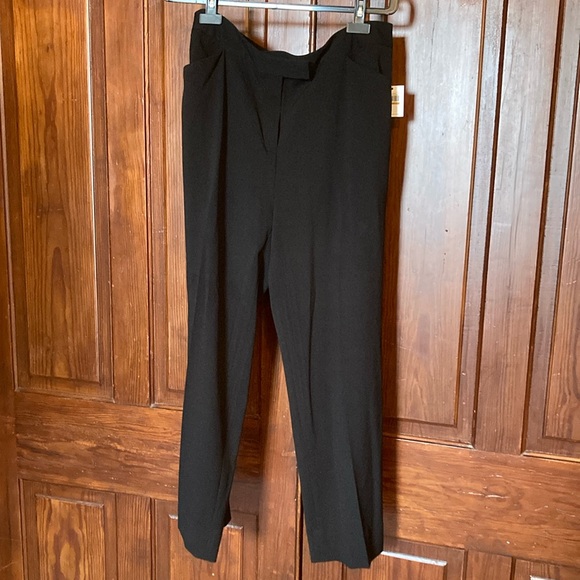 Calvin Klein Womens 16W New Dress Pants Black Pleated Front Straight Leg - Picture 1 of 10
